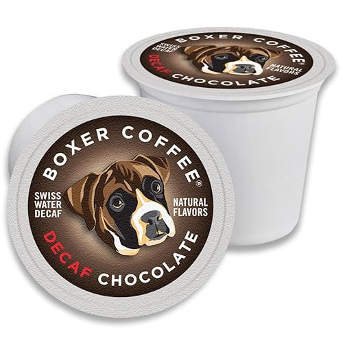 Boxer Coffee Swiss Water Decaf Chocolate Pods - Compatible with Keurig K-Cup Brewers | 48 Count Single-Serve Cups | Gourmet Specialty Artisan Decaf