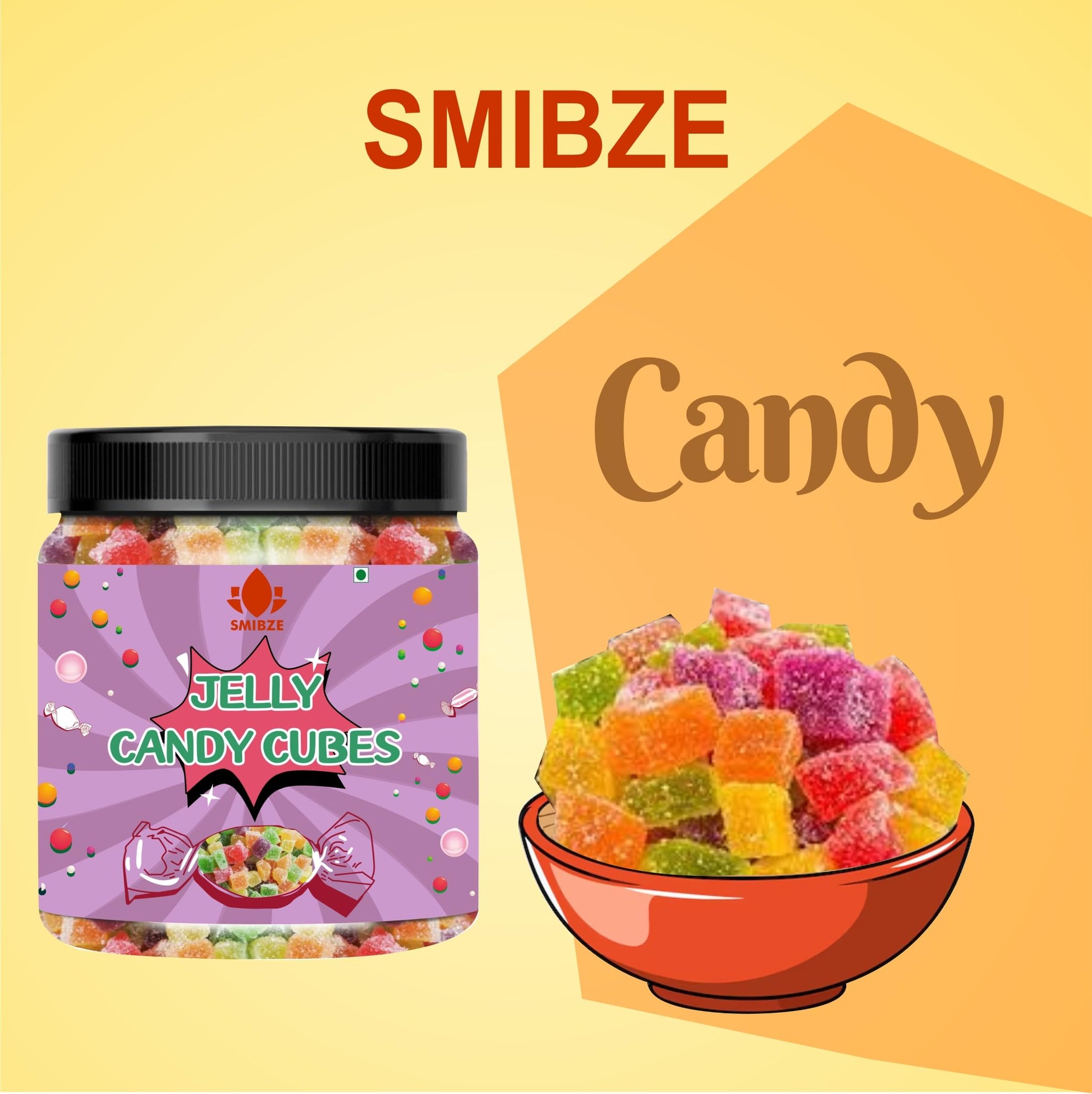 SMIBZE Natural Jelly Candy Cubes 150 GM (Pack of 1) SMIBZE