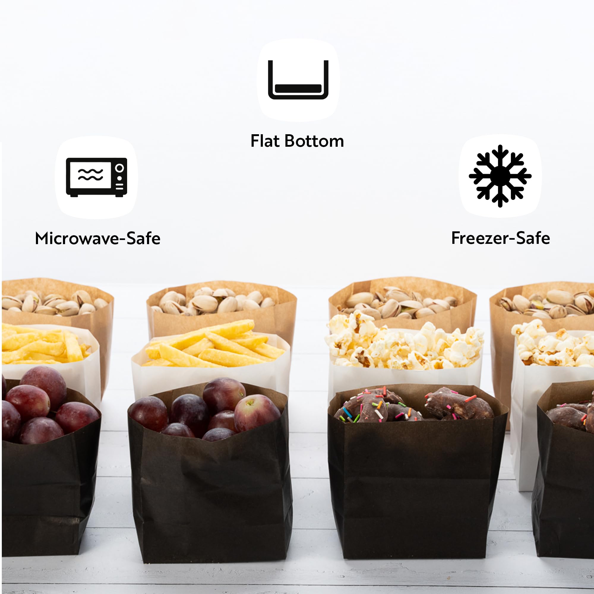Restaurantware Snack Bags 100 Count 4 x 2.25 x 3.75 Inches Paper Flat Bottom Newsprint Small Food Bags Disposable Newsprint Color
