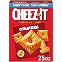 Cheez-It Cheese Crackers, Baked Snack Crackers, Lunch Snacks, Party Size, Original, 25oz Box (1 Box)