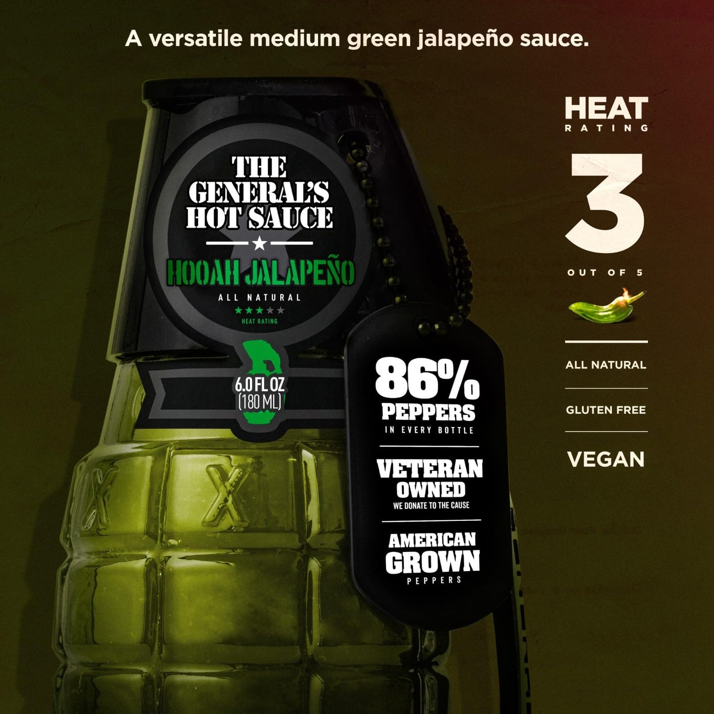 The General's Hot Sauce Gift Set, Tres Soldados Gourmet Variety 6 oz 3-Pack