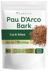 Carlyle PAU D'Arco Bark 1 lb Bag | Cut & Sifted | Vegetarian | Non-GMO, Gluten Free | Bulk Size