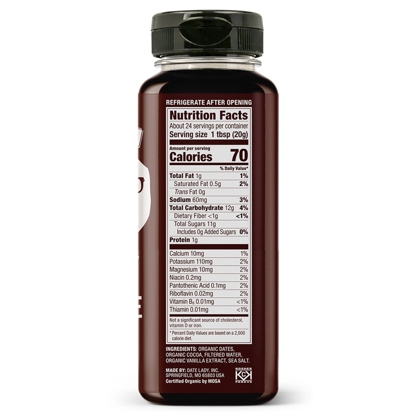 Date Lady Chocolate Syrup | Sweetened Only with Dates | Organic, Vegan, Kosher and Dairy Free | Drizzle on Ice Cream, Pour on Pancakes or Grab a