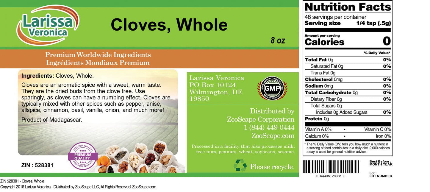 Cloves, Whole (8 oz, ZIN: 528381) - 3 Pack