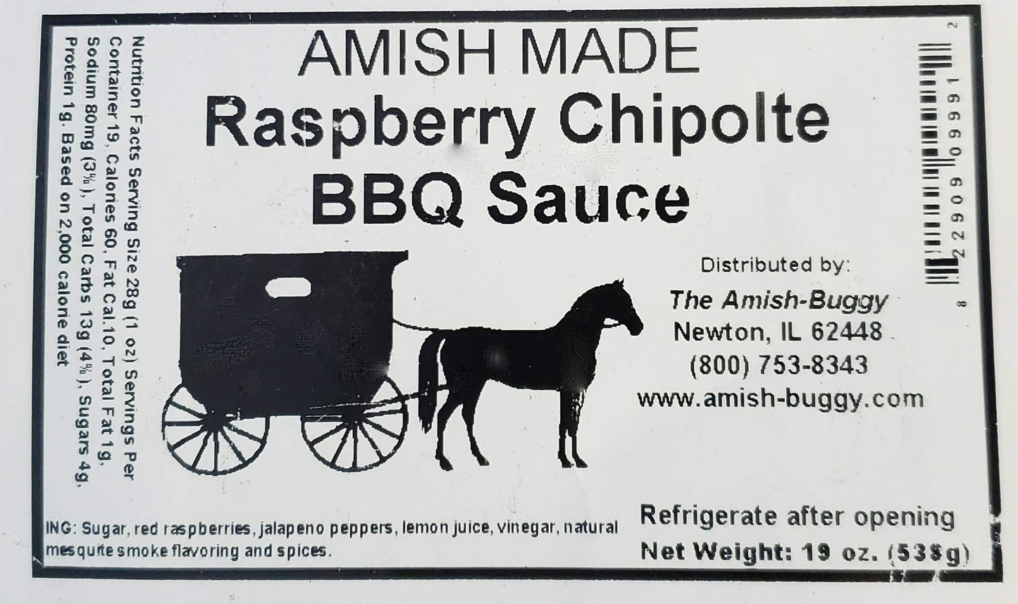 Amish Made BBQ Sauce 16 oz. Jar 2pack (Raspberry Chiptole)