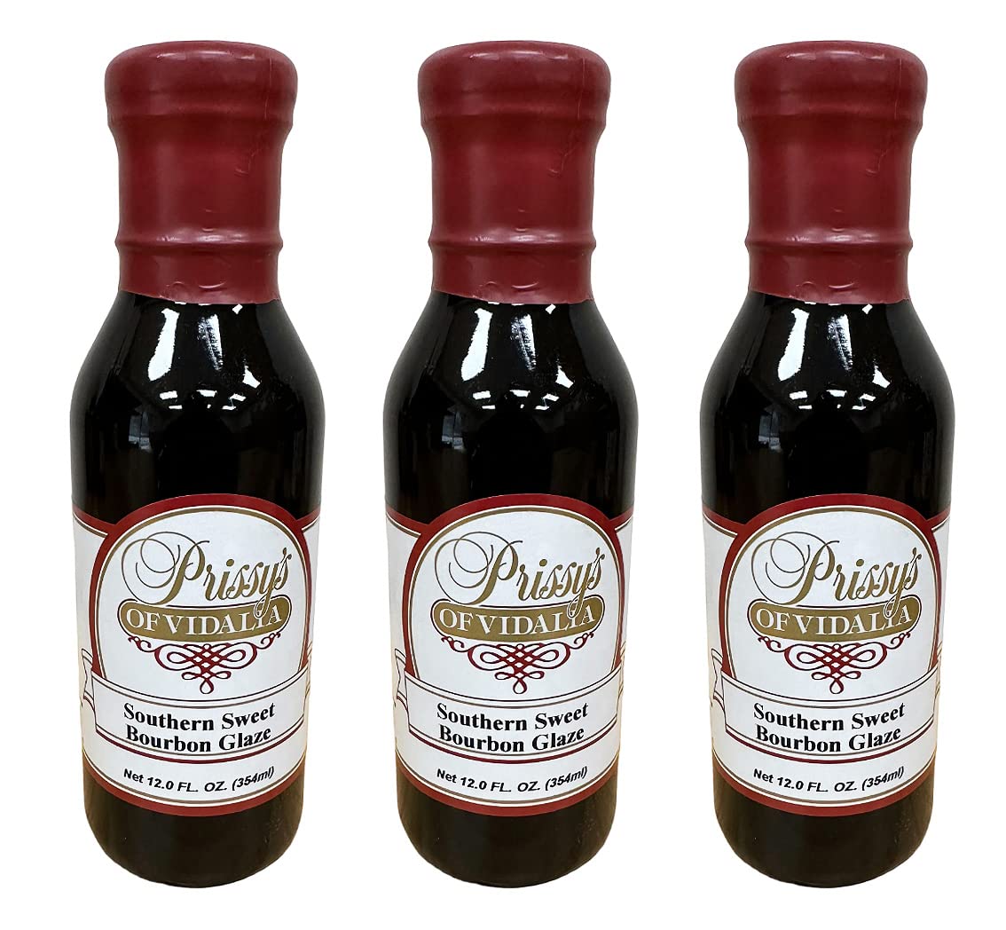 Prissy's of Vidalia Southern Sweet Bourbon Glaze - Award-Winning Bourbon Sauce for Salmon, Pork, & Chicken - Small-Batch Gourmet Sweet Bourbon