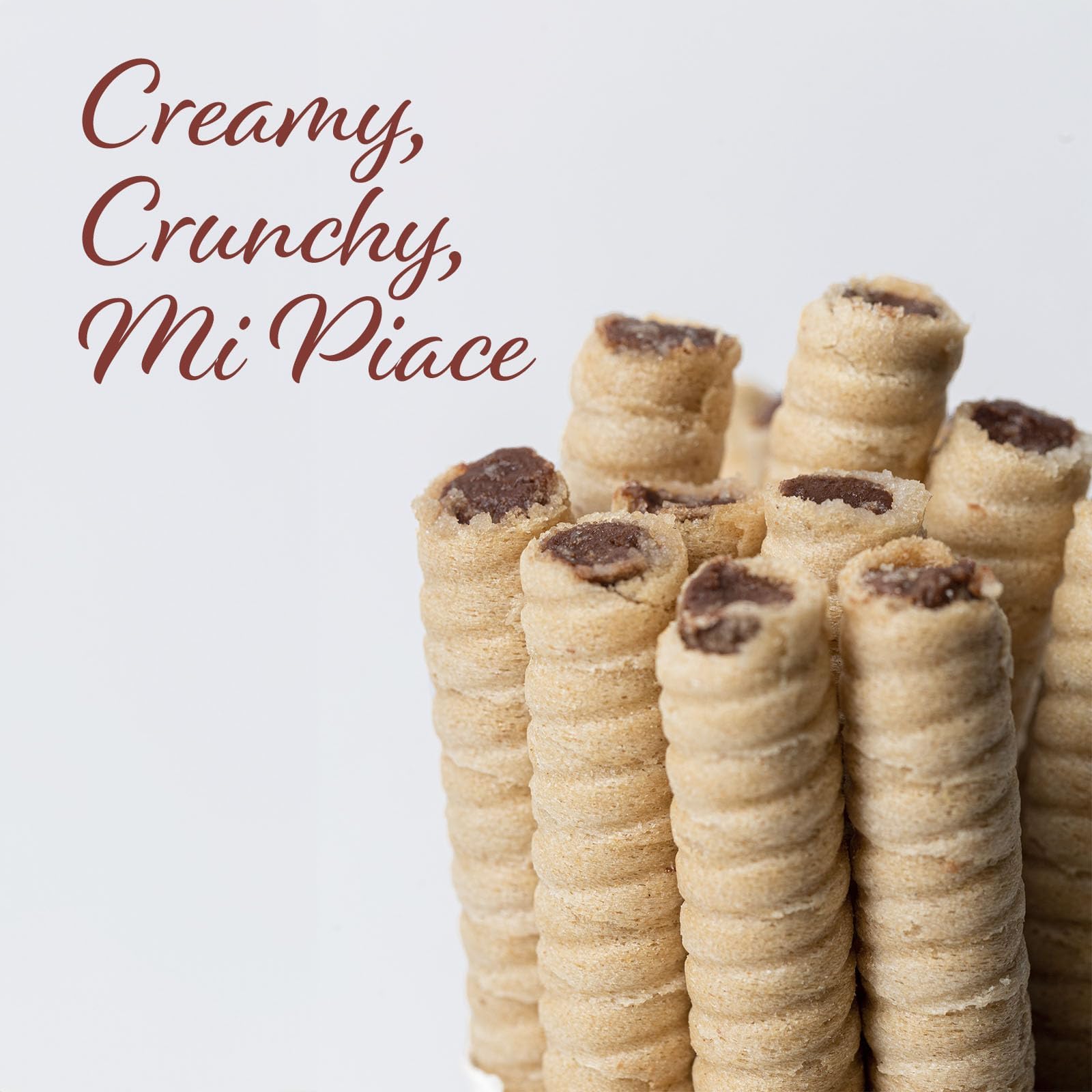 Pirucream Cream Filled Rolled Wafer. Chocolate and Hazelnut Filling. Premium Chocolate. 10.59 oz / 300 gr. Pack of 6