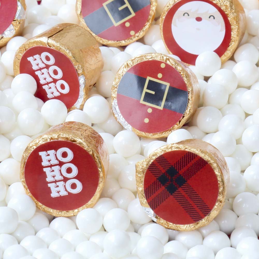 Jolly Santa Claus Party Favors - Round Candy Stickers - 108pc