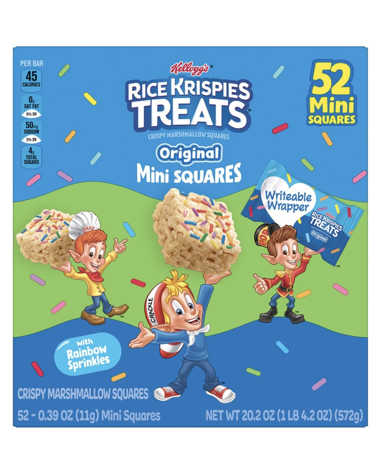 Rice Krispies Treats Mini Squares, Original with Rainbow Sprinkles (52 ct.)