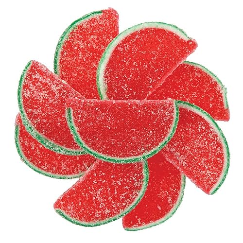 NY Spice Shop Watermelon Fruit Slices Candy - 8 Ounce Sweet Flavor Chewy Jelly Fruit Slices Candy - Old Fashioned Sliced Watermelon Fruits Gummies
