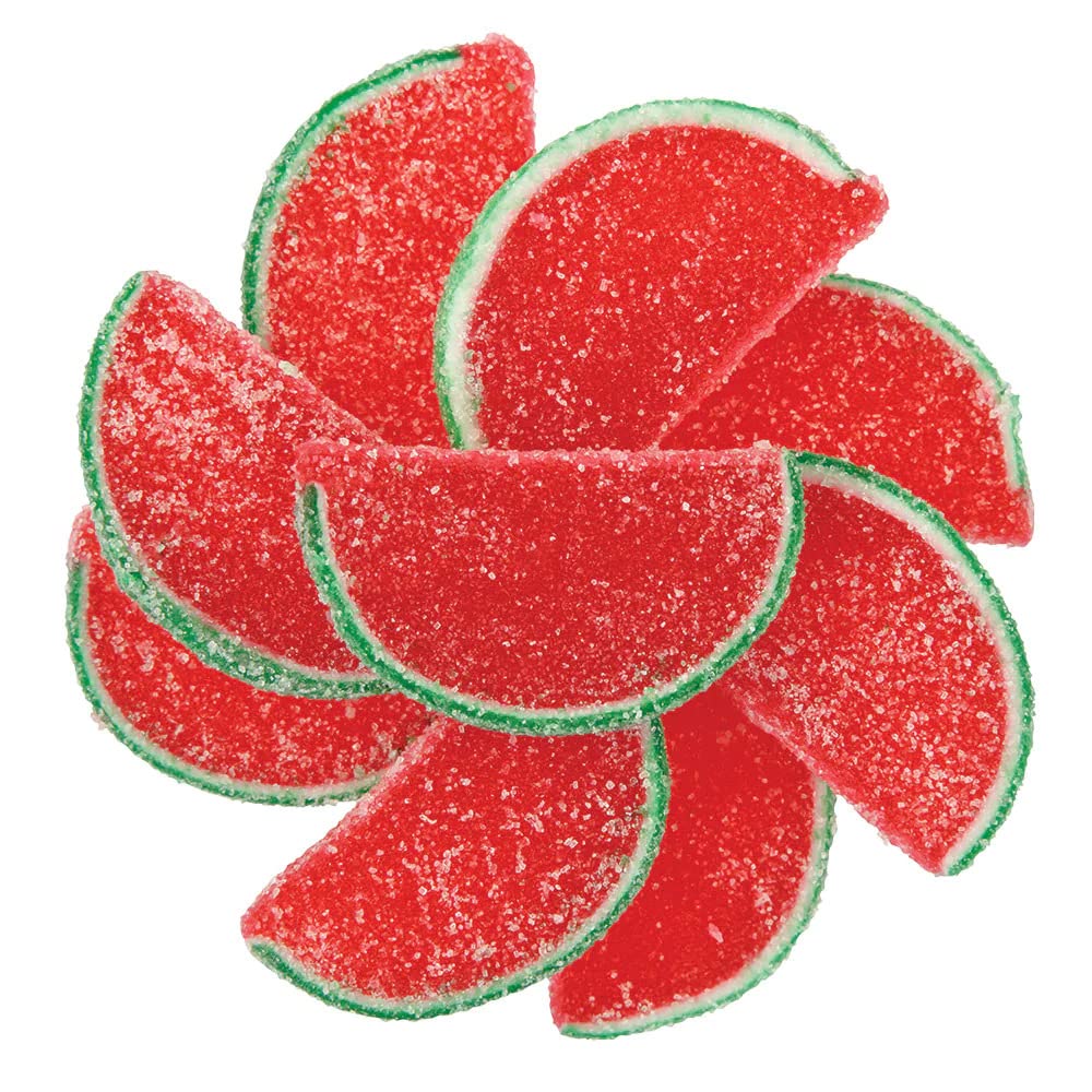 NY Spice Shop Watermelon Fruit Slices Candy - 8 Ounce Sweet Flavor Chewy Jelly Fruit Slices Candy - Old Fashioned Sliced Watermelon Fruits Gummies