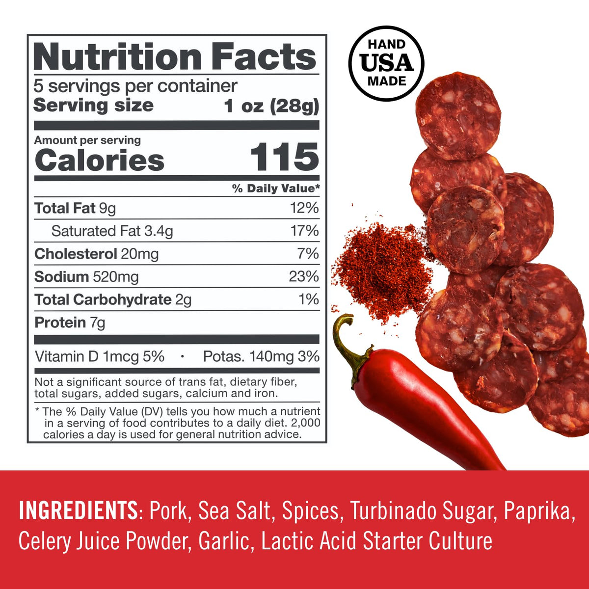 Coro Uncured Hot Sopressata Artisan Salami Sticks - 5oz (Pack of 3)