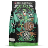 Bones Coffee Company Irish Cream, Creamy Liqueur Flavored Coffee, Medium Roast Low Acid Arabica Beans Compatible with Auto drip and French Press