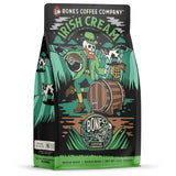 Bones Coffee Company Irish Cream, Creamy Liqueur Flavored Coffee, Medium Roast Low Acid Arabica Beans Compatible with Auto drip and French Press