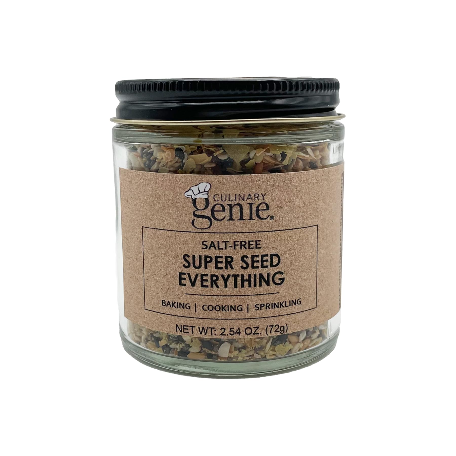 Culinary Genie Salt-Free Super Seed Everything Seasoning Blend - Everything Bagel Style with Seeds & Nutritional Yeast, No Salt Added