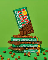 Tony’s Chocolonely Belgian Milk Chocolate Hazelnut Candy Bar for Snacks, Chocolate Bar for Party Favors, Gifts, or Gift Basket, 32% Cacao, Made From