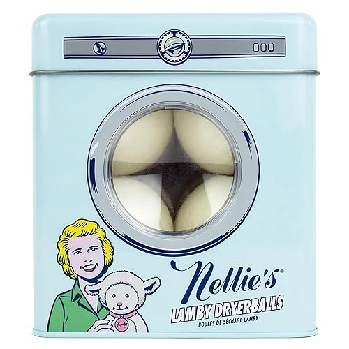 Nellie's Lamby Dryerballs, 4-Pack - Reusable Fabric Softener for 500+ Loads - 100% Pure New Zealand Wool, Silent in Your Dryer, Reduces Cloth