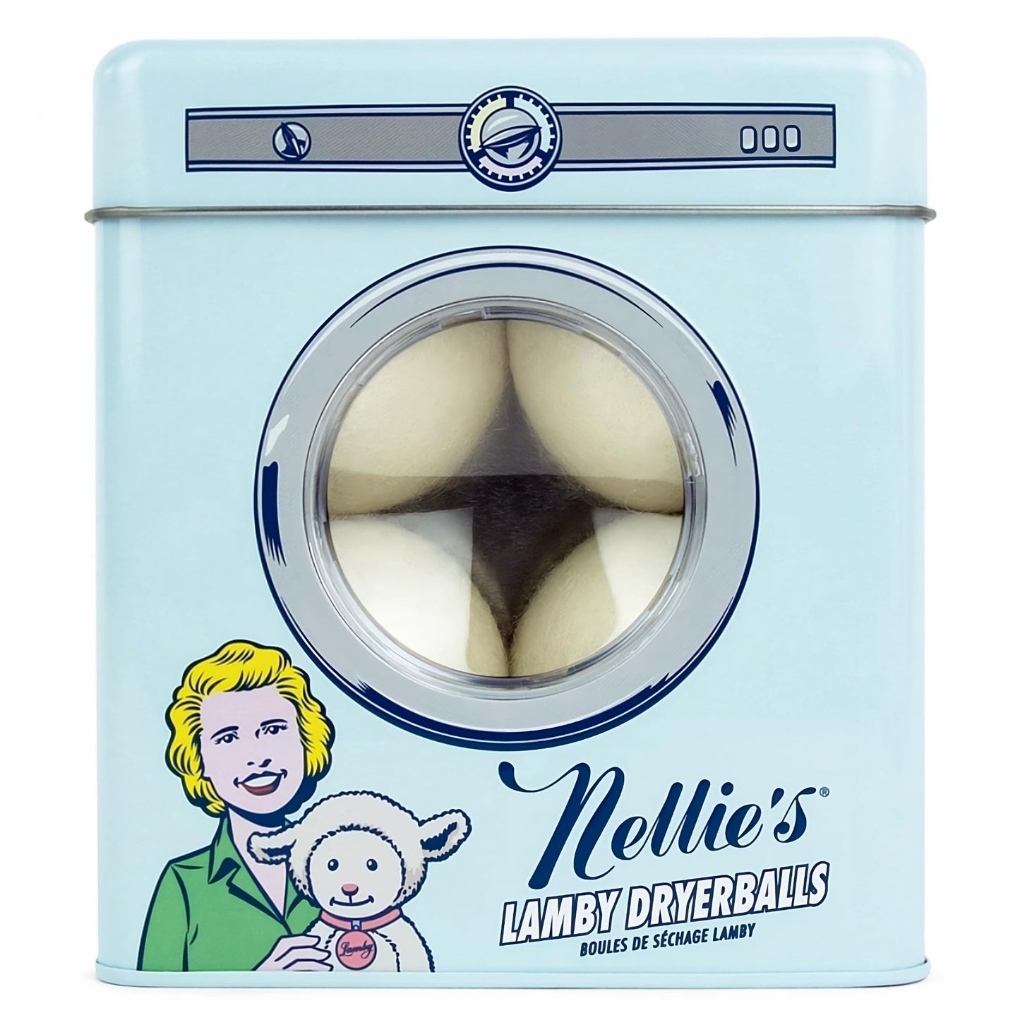 Nellie's Lamby Dryerballs, 4-Pack - Reusable Fabric Softener for 500+ Loads - 100% Pure New Zealand Wool, Silent in Your Dryer, Reduces Cloth