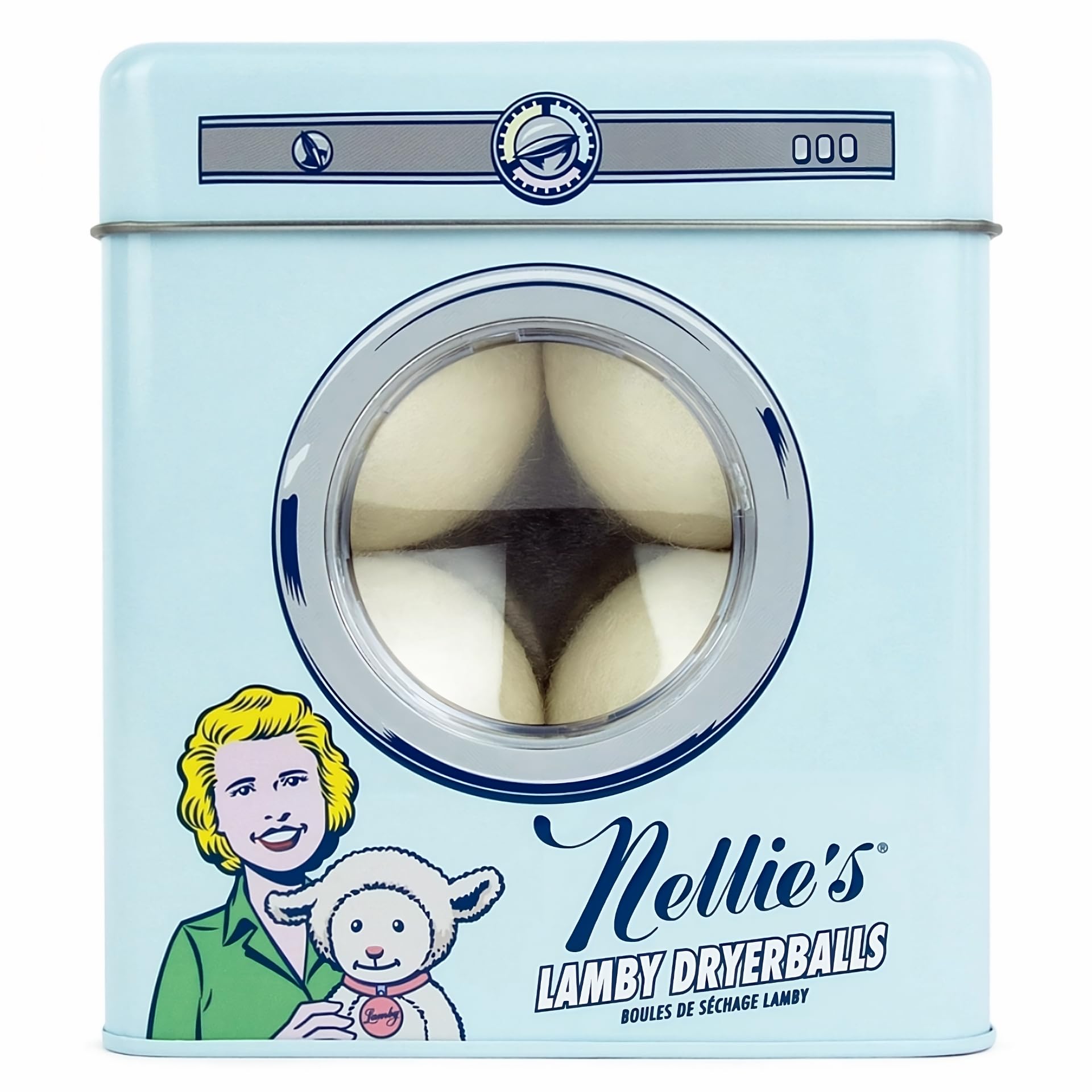 Nellie's Lamby Dryerballs, 4-Pack - Reusable Fabric Softener for 500+ Loads - 100% Pure New Zealand Wool, Silent in Your Dryer, Reduces Cloth