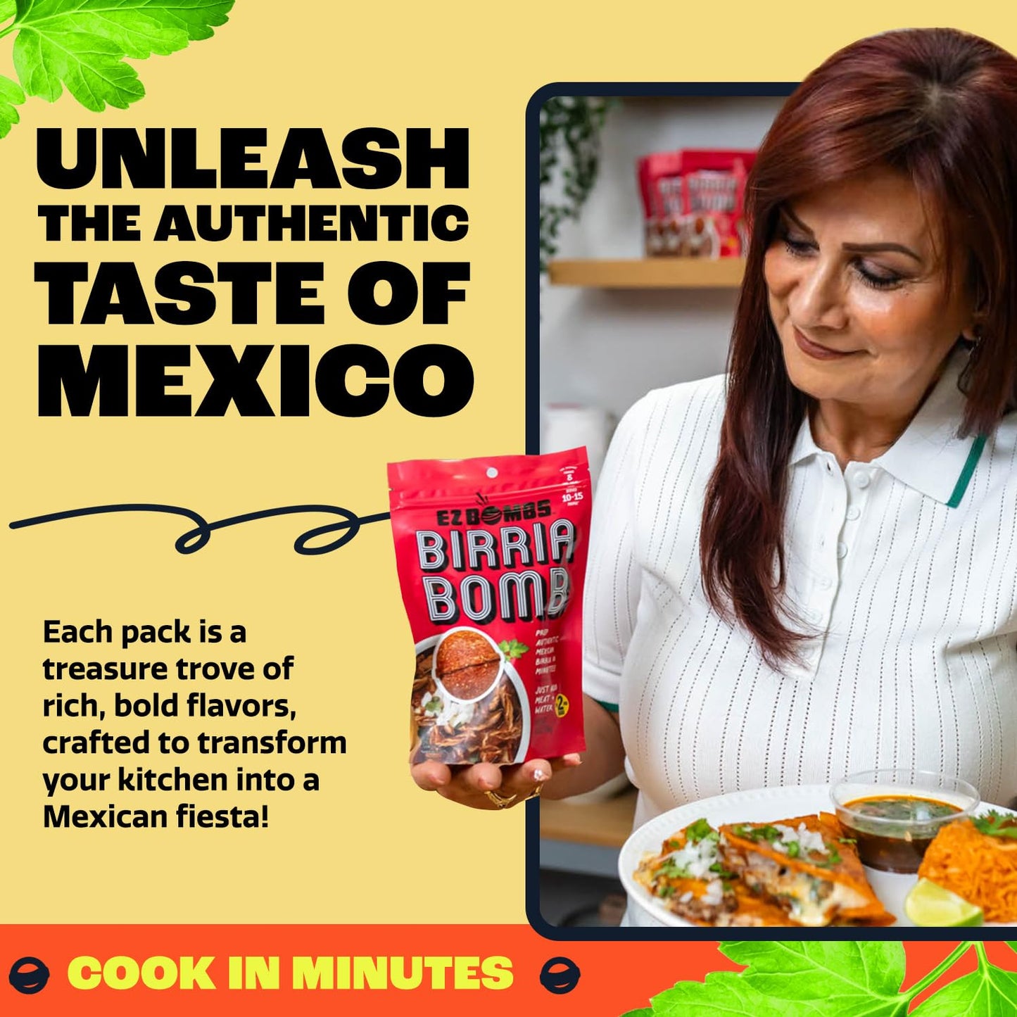 EZ Bombs Birria Bomb Seasoning, Pack of 4 - Authentic Mexican Spice Mix for Tacos, Burritos, Nachos, and Quesadillas - Made with Real Chiles, Herbs
