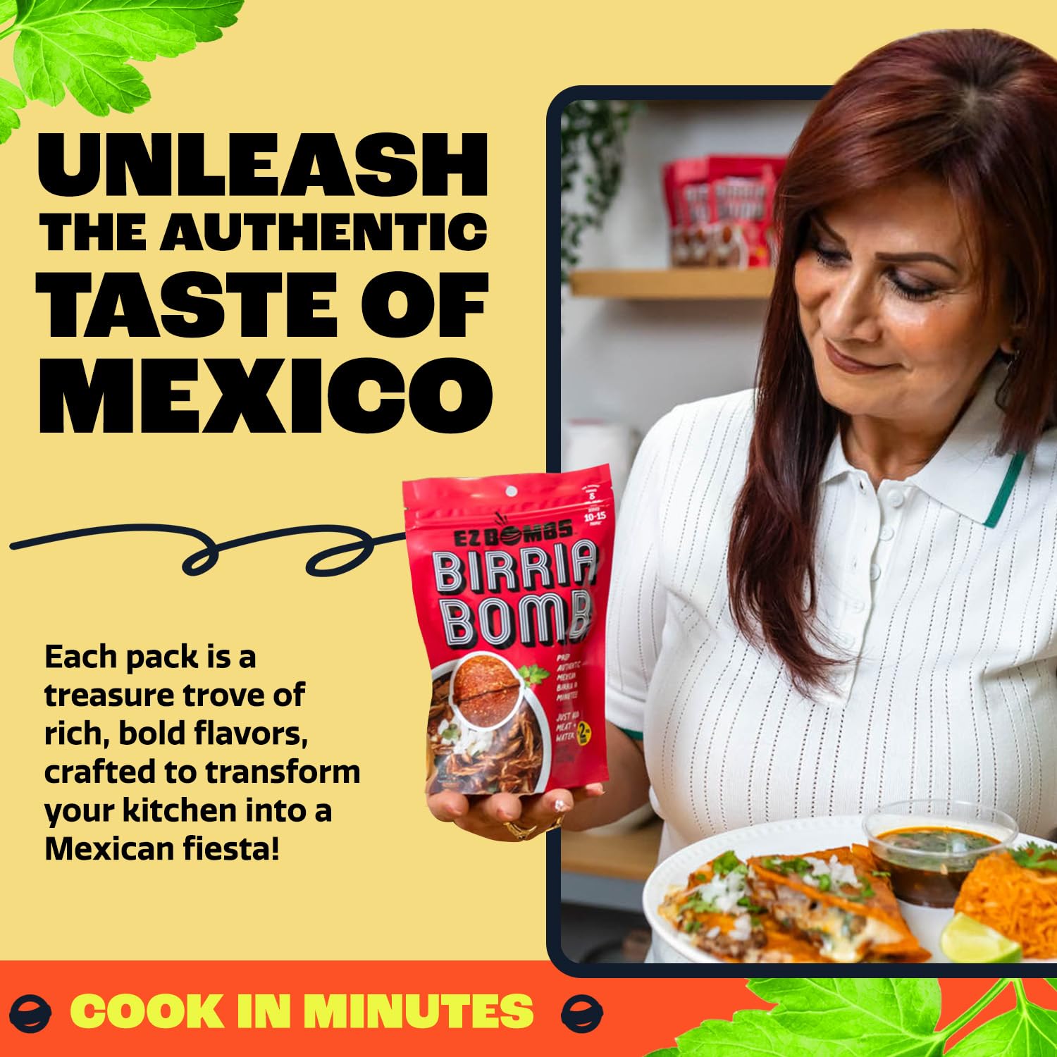 EZ Bombs Birria Bomb Seasoning, Pack of 4 - Authentic Mexican Spice Mix for Tacos, Burritos, Nachos, and Quesadillas - Made with Real Chiles, Herbs