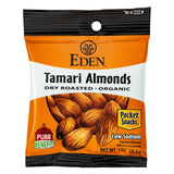 Eden Organic Tamari Almonds, Dry Roasted, Pocket Snacks, 1 oz