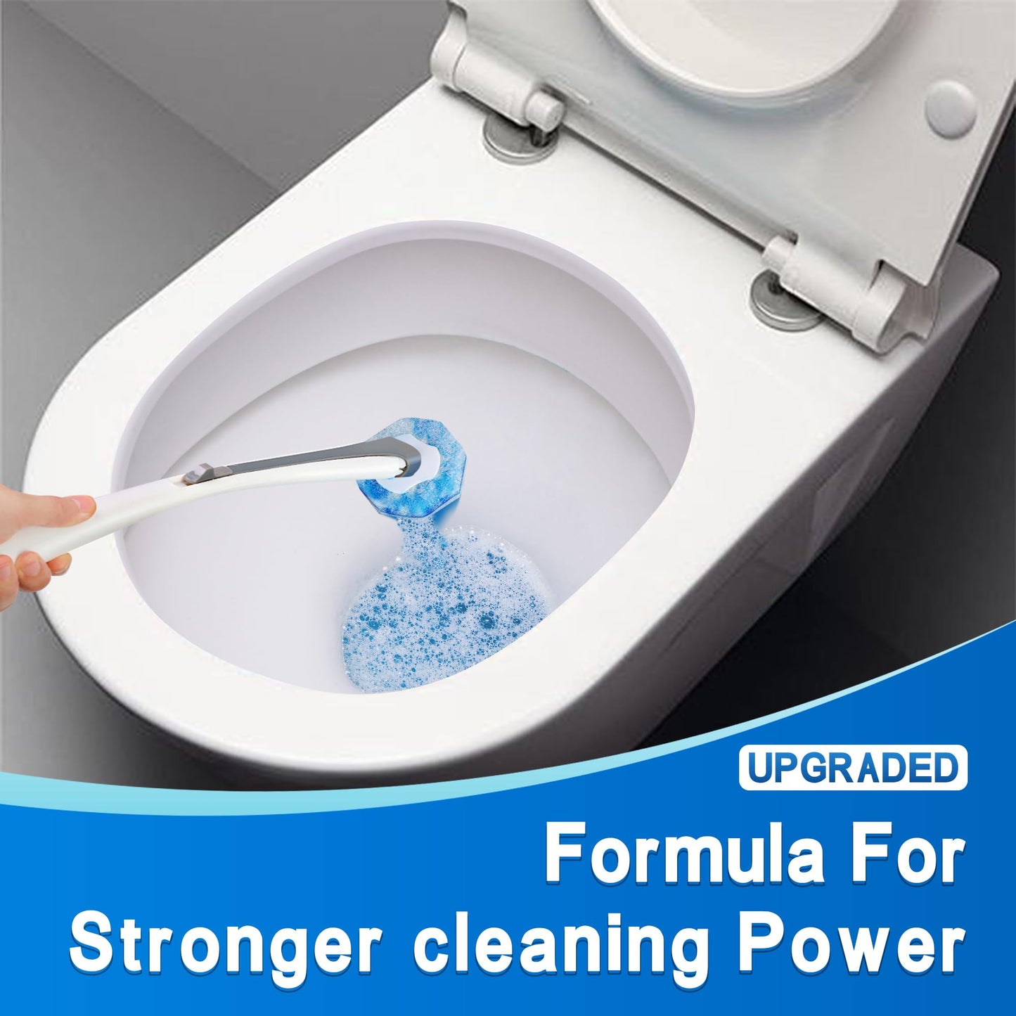 QKEL 50Pcs Disposable Toilet Brush Refills, Compatible with Most Toilet Brushes for Easy Bathroom Cleaning - Disposable Bowl Cleansing Wand Heads