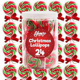Christmas Swirl Lollipops, 24 Christmas Lollipops Individually Wrapped, Delicious Suckers Bulk For Festive Treats, Perfect christmas suckers for Gift