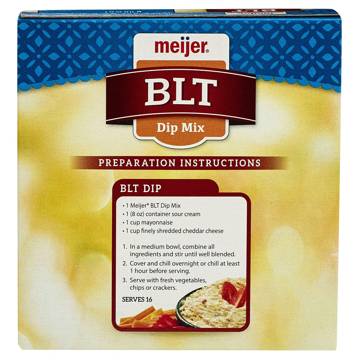Meijer BLT Dip Mix 2 Packets Included 5 Minute Prep