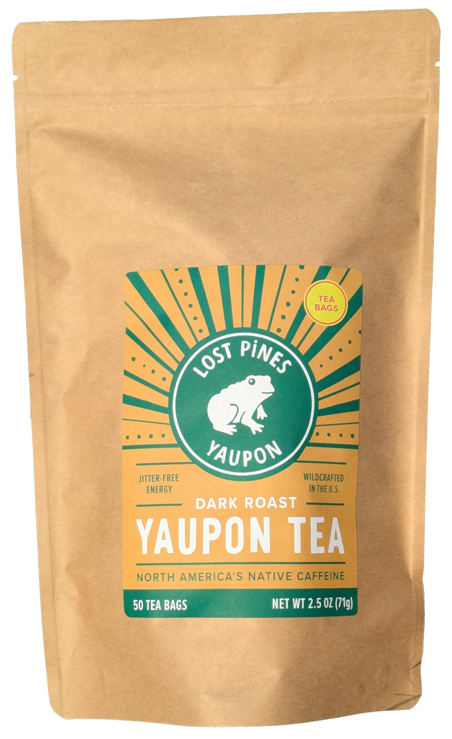 ???????? ?????????? ???????????? ?????? Dark Roast, 50 Tea Bags - Regenertative, sustainable, wild harvested yaupon, the only caffeinated plant native to North America