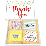 Thank You Gift Basket Cookies for Men Women Employees Teacher Nurse Co workers | Individually Wrapped | 4 Pack | Appreciation Box Treats