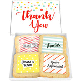 Thank You Gift Basket Cookies for Men Women Employees Teacher Nurse Co workers | Individually Wrapped | 4 Pack | Appreciation Box Treats