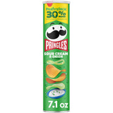 Pringles Potato Crisps Chips, Lunch Snacks, On-the-Go Snacks, Party Stack, Sour Cream and Onion, 7.1oz Can (1 Can)
