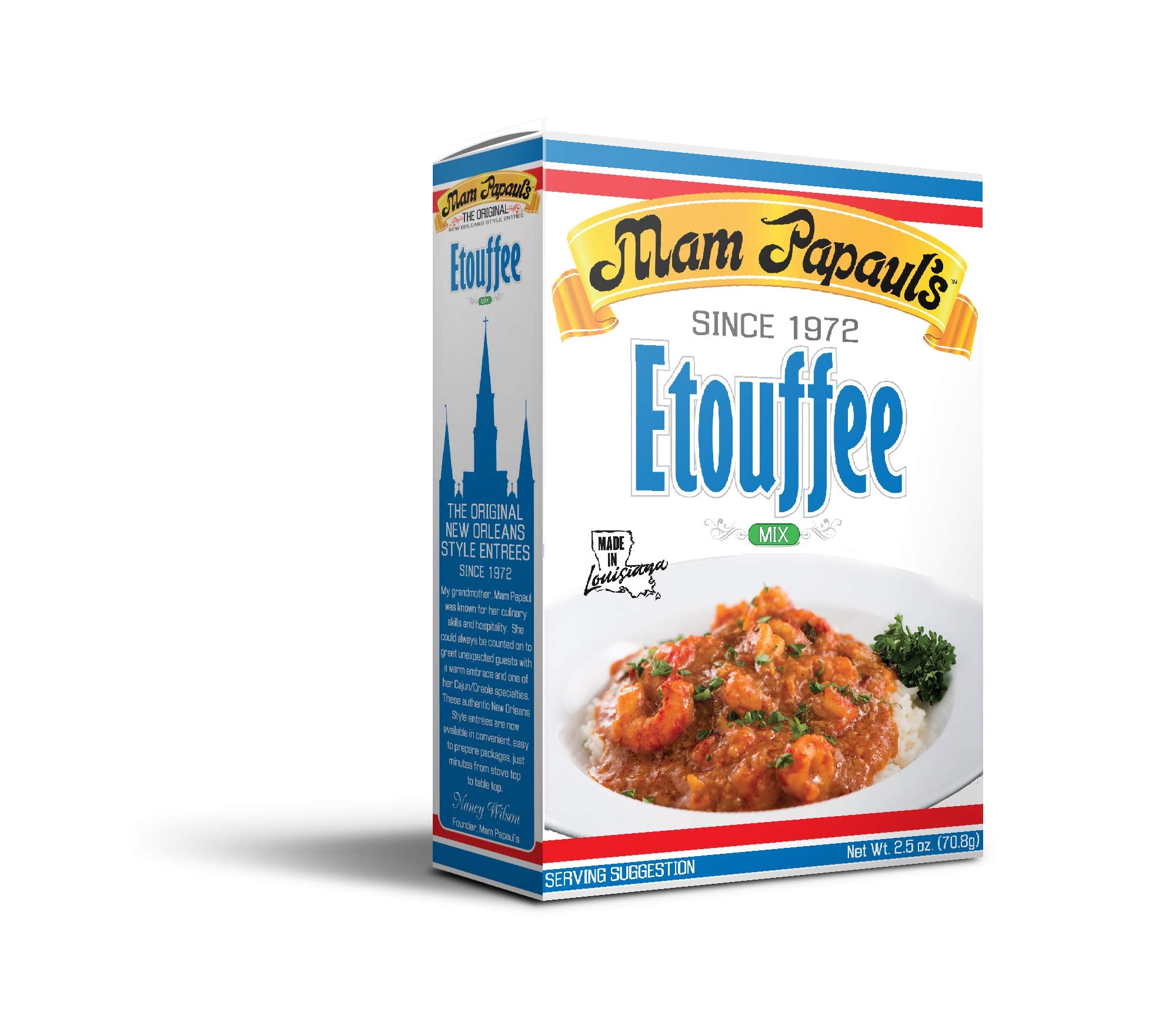 Mam Papaul's Etouffee Mix - 2.5 oz, Authentic Louisiana Creole Etouffee Sauce Base with Roux, Easy One-Pot Meal, Just Add Protein