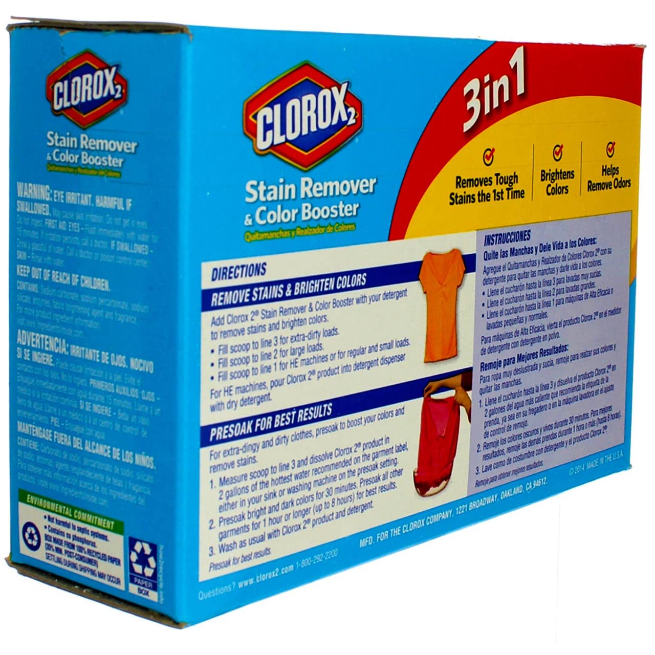 Stain Fighter and Color Booster Detergent, Powder, 49.2 Once. Box