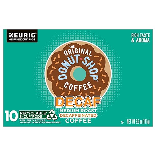 The Original Donut Shop Keurig Single-Serve K-Cup Pods, Decaf Keurig Single-Serve K-Cup Pods, Medium Roast Coffee, 10 Count