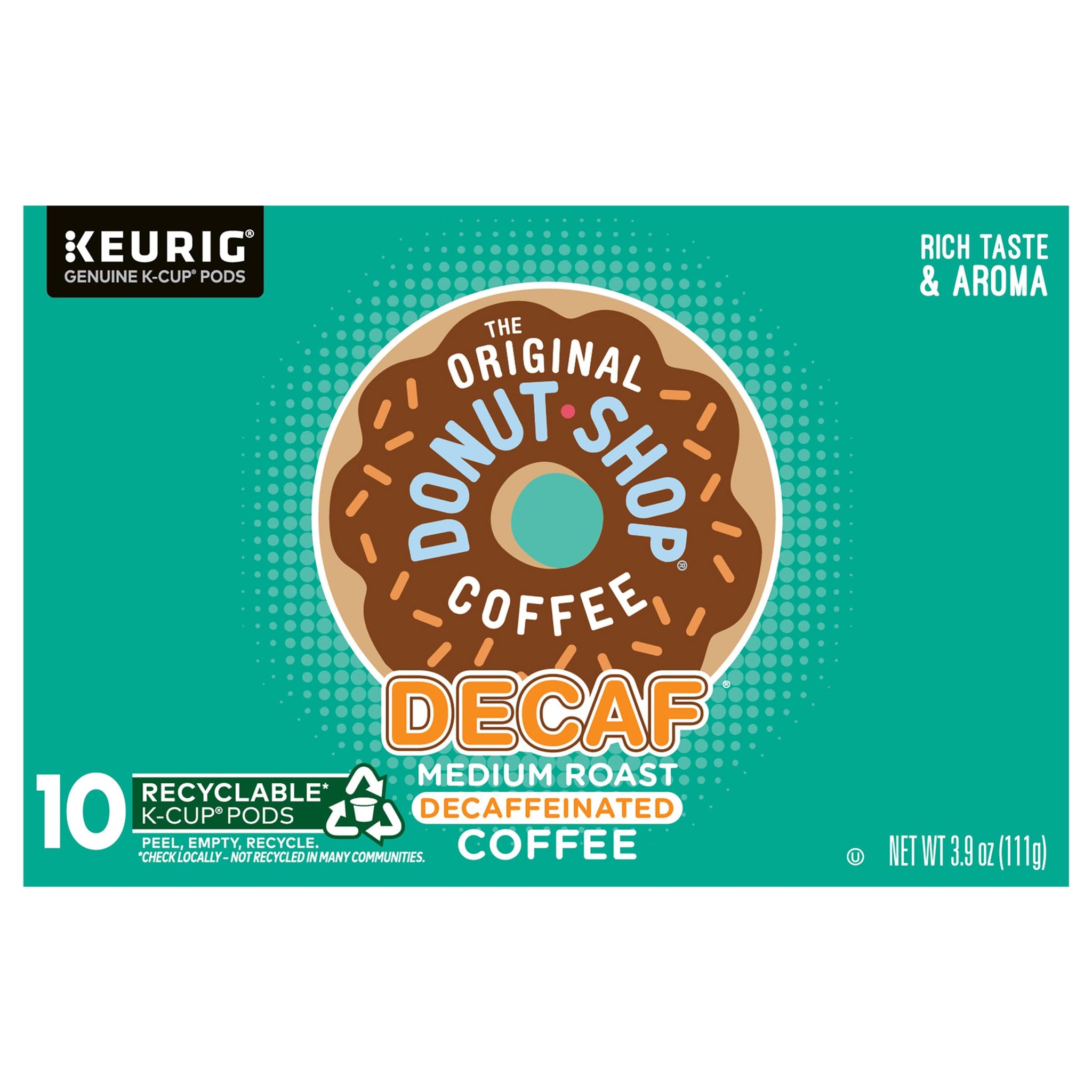 The Original Donut Shop Keurig Single-Serve K-Cup Pods, Decaf Keurig Single-Serve K-Cup Pods, Medium Roast Coffee, 10 Count