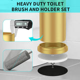 Gold Toilet Brush and Holder Set,304 Stainless Steel Toilet Brush for Bathroom with Long Handle, Heavy Duty Brass Toilet Bowl Brush,Removable Inner