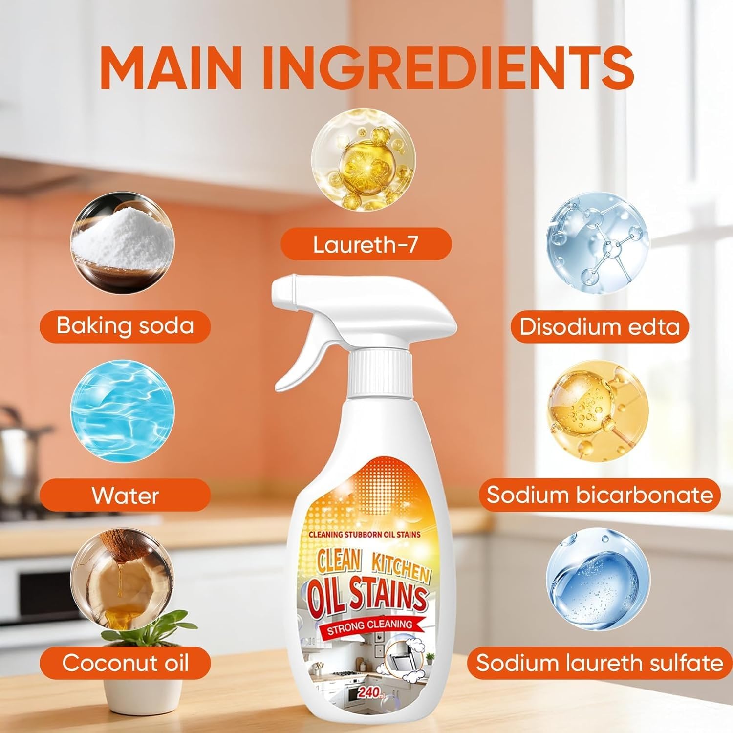 HOLVA 2026 New Heavy-Duty Kitchen Degreaser Foam Cleaner, Clean Kitchen Up Oil Stains Spray, Heavy Oil Stain Grease Cleaner, Multi-purpose Foam