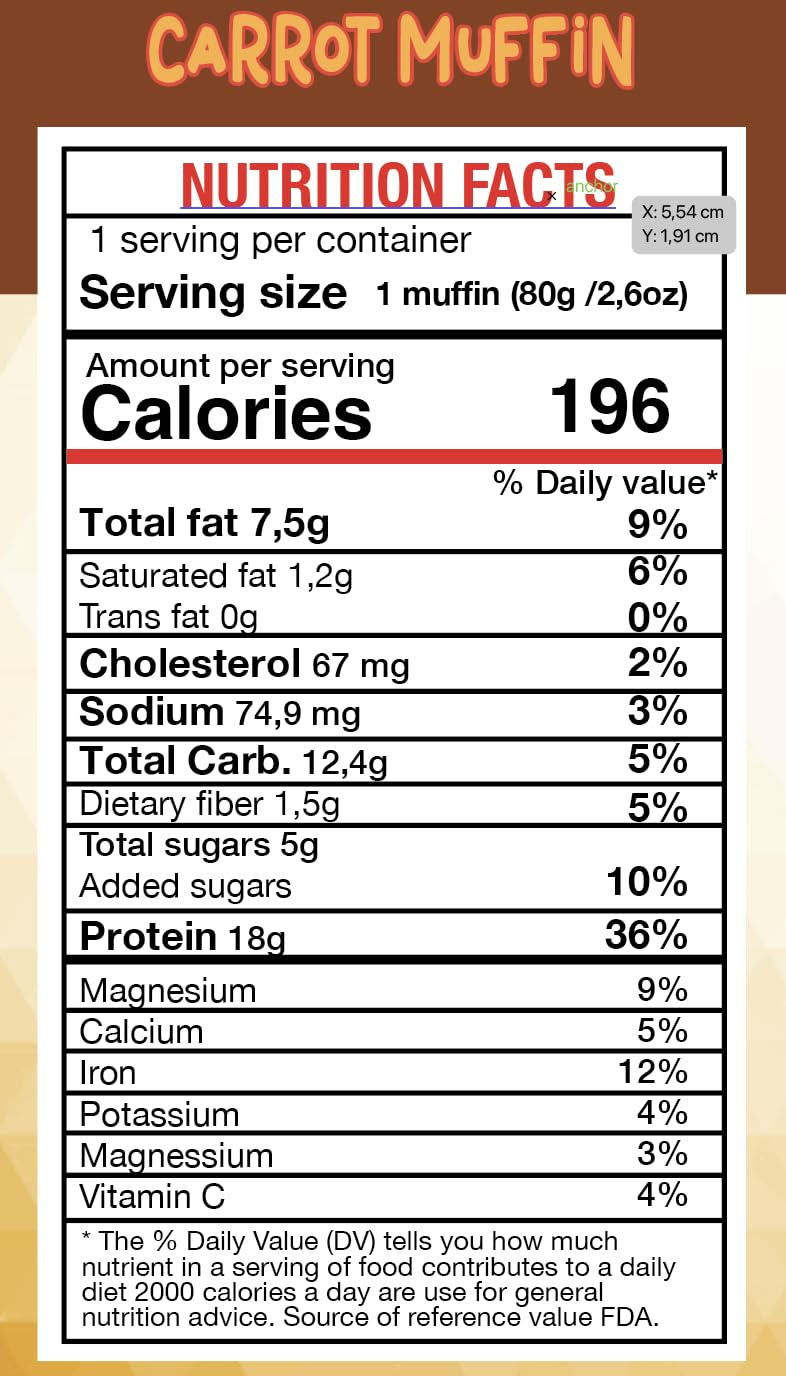 Become Strong High Protein Carrot Cake, 18g Protein, 5g Sugar