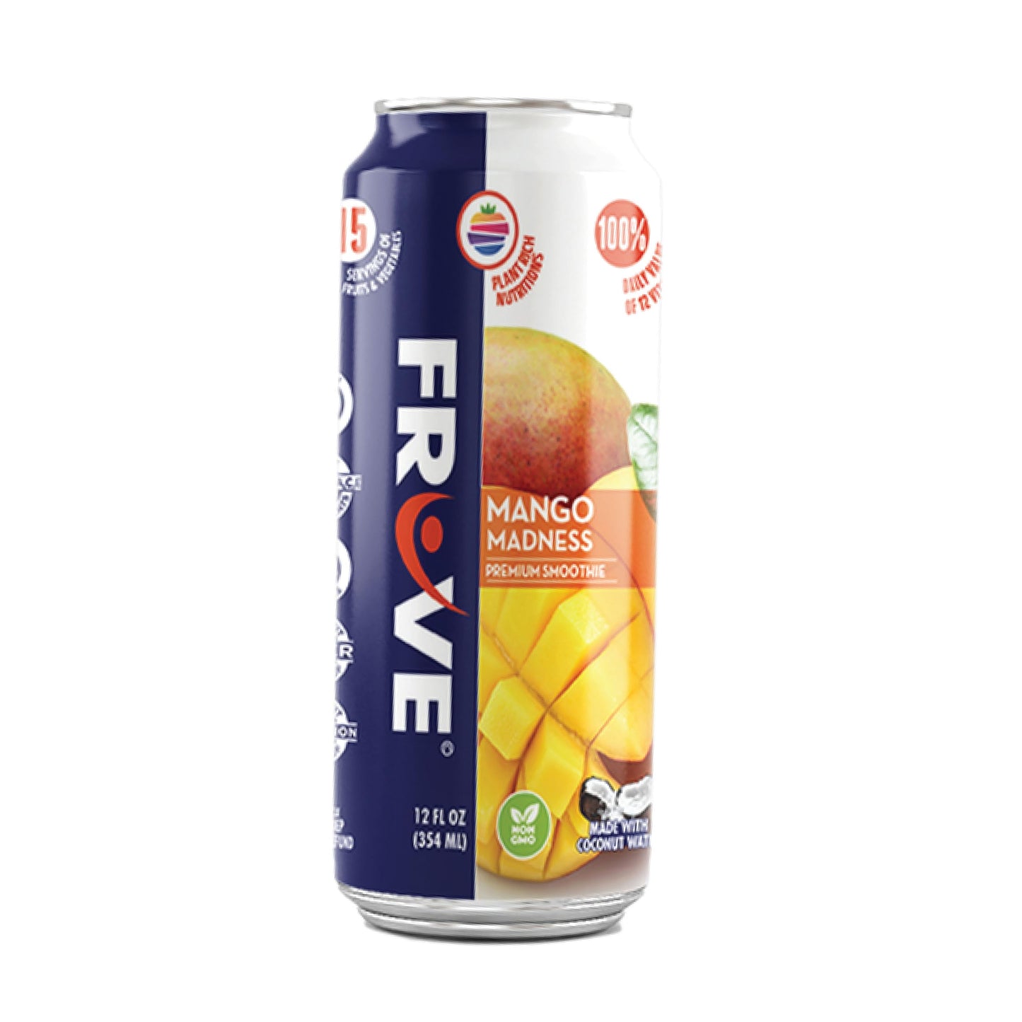 Fruve a healthy super juice drink with real fruit | Gut Health & Immunity Benefits | non-GMO | low calorie | Mango Madness | 12 fl oz (12 Pack)