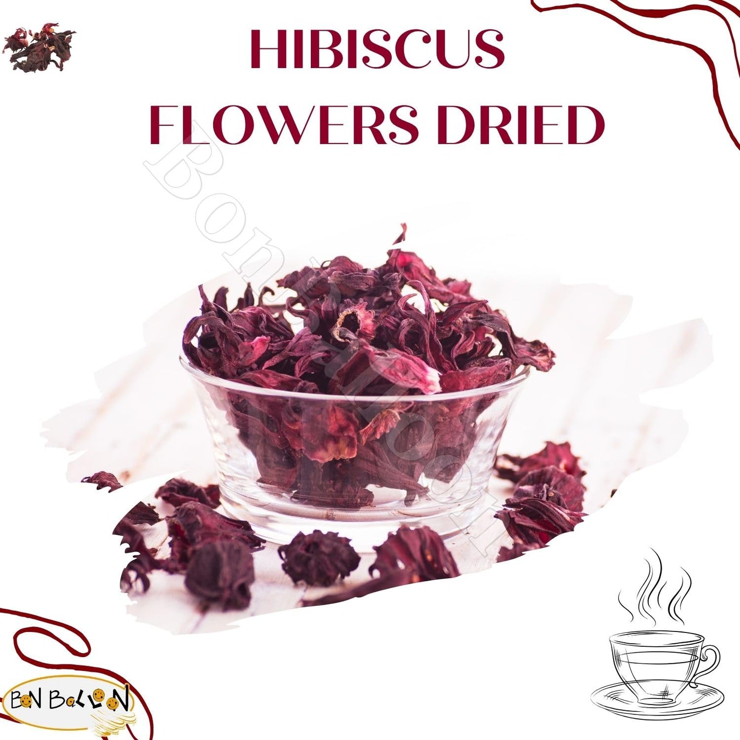 Natural Hibiscus Flower Tea Pure Dried Egyptian Herbal Egypt Hibiscus Tea (17.64 oz / 500 gm)