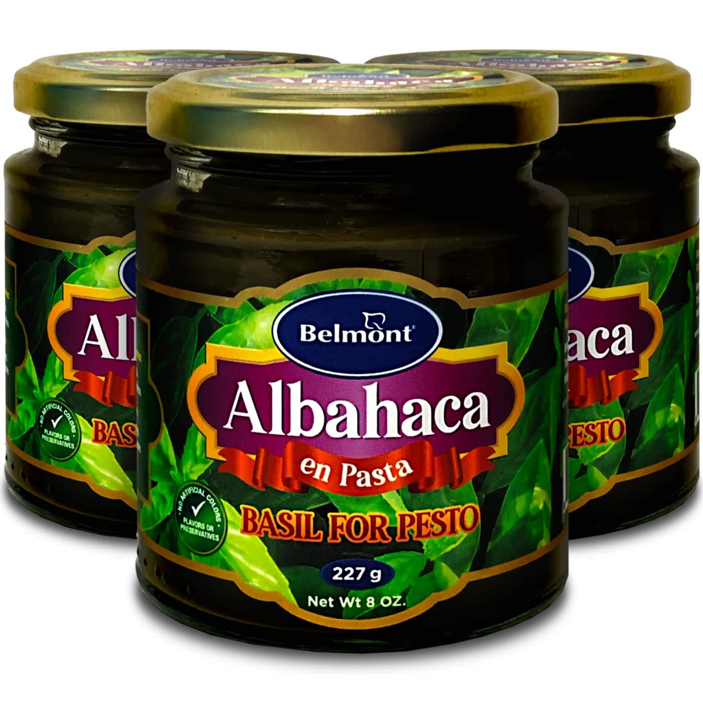 Belmont Albahaca en Pasta 8 oz - Basil Paste for Pesto - 3 pack