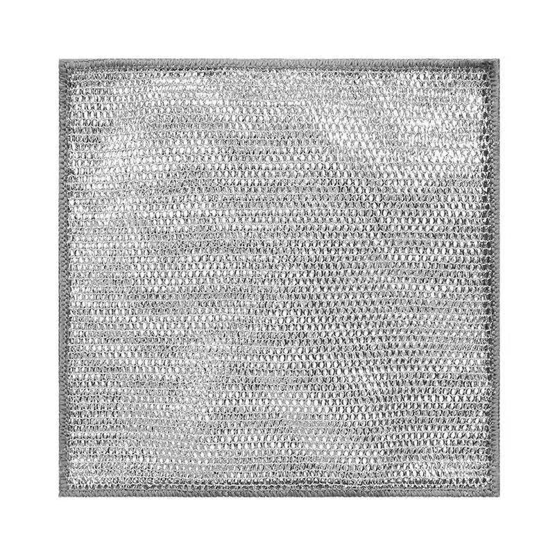 HABP GLOBAL - Double-Layer Non-Scratch Wire Dish Cloths, 20x20cm Stainless Steel Mesh Cleaning Towels for Kitchen, Dishes, Sink & Stove | Durable