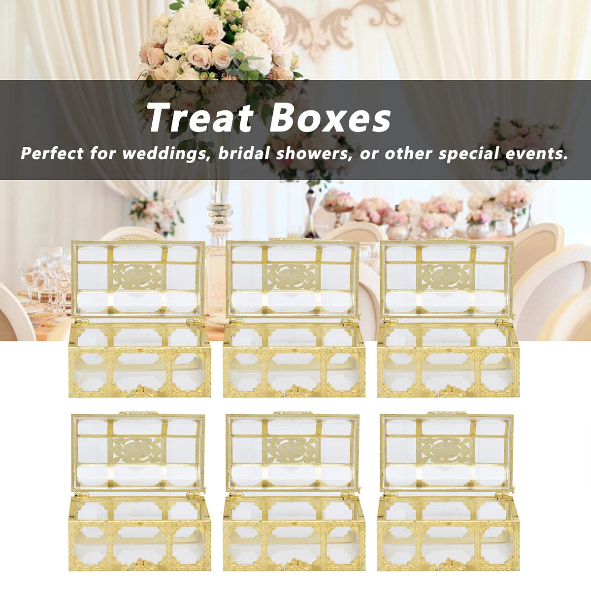 QANYEGN 12PCS Hollow Out Candy Box, Chocolate Gift Treat Boxes, Wedding Container Case for Wedding, Parties Use(Small-ld)