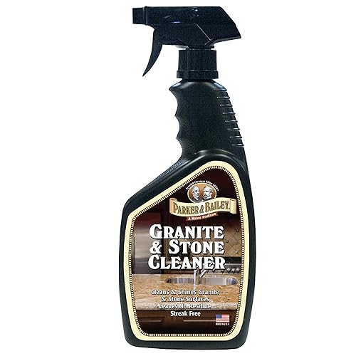Parker & Bailey Granite & Stone Cleaner - Countertop Kitchen Island Cleaning Spray Marble Tile Slate Quartz Daily Bathroom Counter -White, 24 Oz