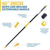 Kleen Handler Microfiber Mop Cloth Heads Replacements with 61" Extendable Handle, 3 Pc Screw On Mop Refill for Commercial & Household Cleaning