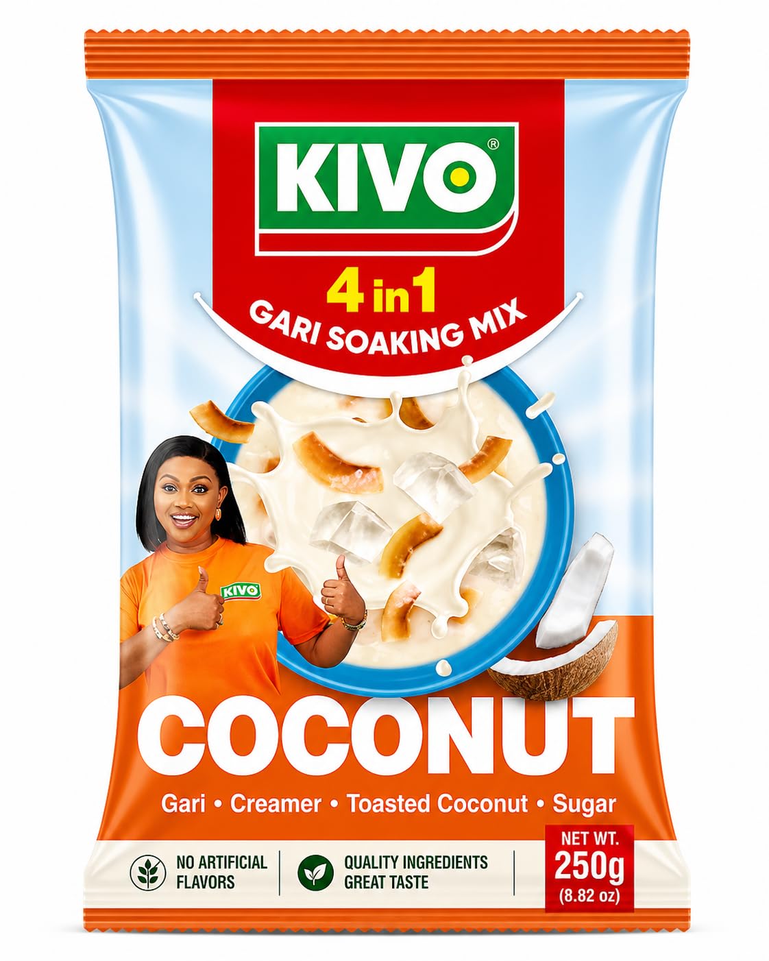 KIVO 4 in 1 Gari Soaking Mix 125g (COCONUT)