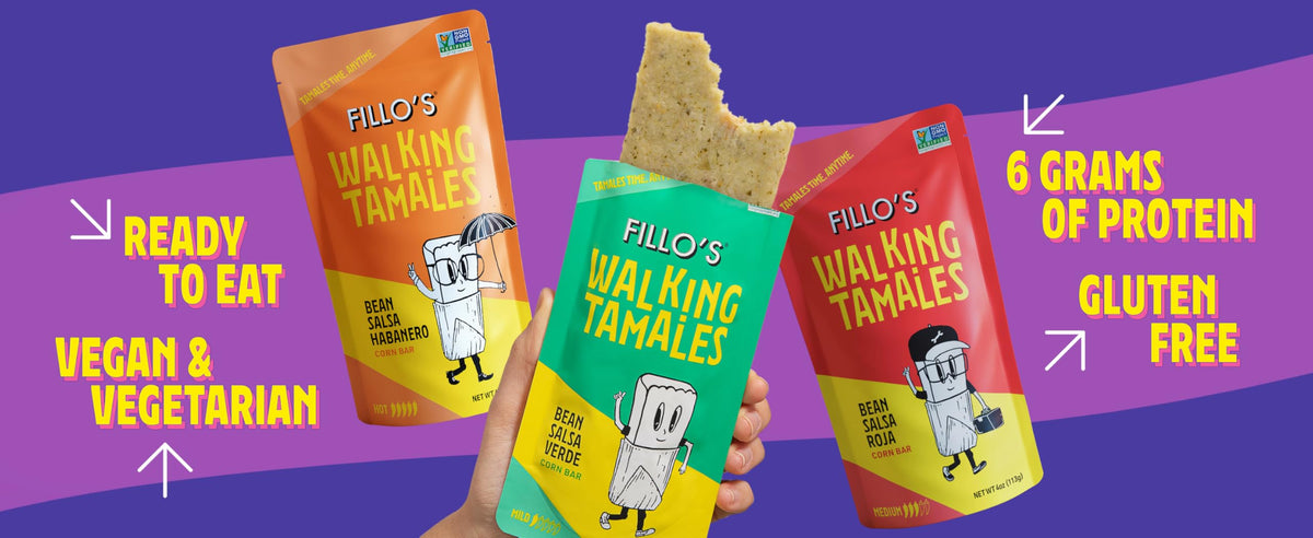 Fillo's Walking Tamales, Salsa Habanero, Pk of 7, Ready-to-Eat, Delicious, Gluten-Free, Preservative-Free, No Added Sugar, Vegan Friendly