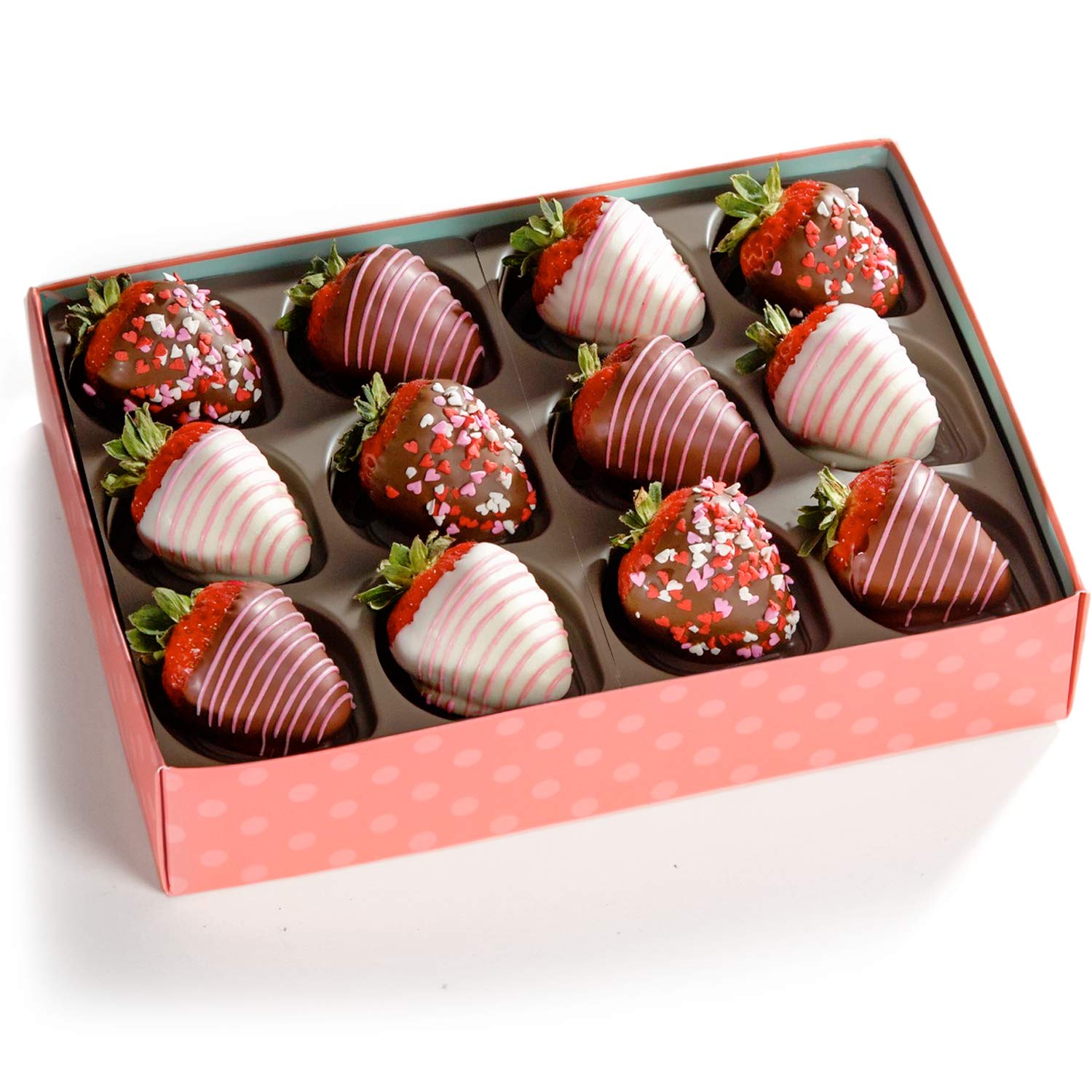 A Gift Inside The Original Love Berries Chocolate Dipped Strawberries Gift - 12 Berries for Mother's Day, Birthday, Thank You